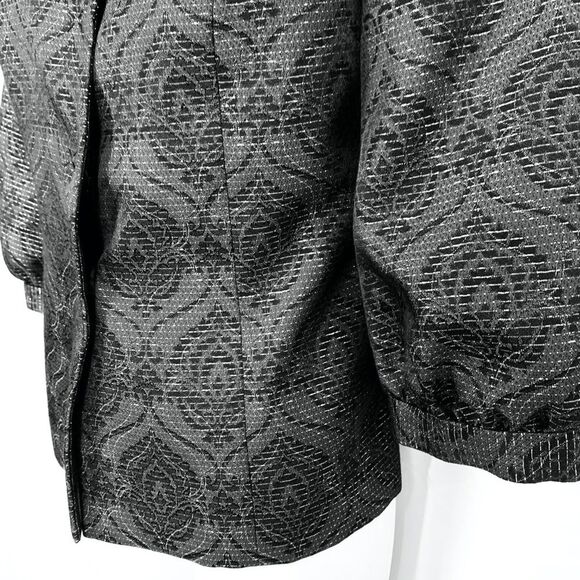 CLASSIQUES ENTIER Womens Petite Puff Sleeve Black Silver Whimsigoth Jacket S - Picture 8 of 16